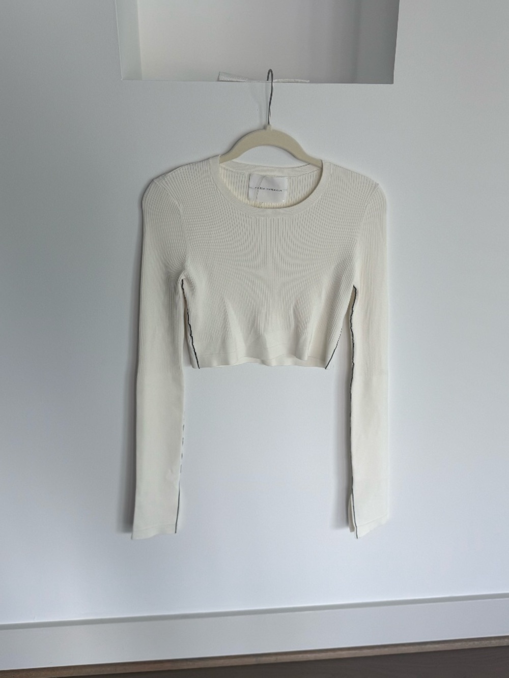 Maria McManus Long Sleeve Crop in White